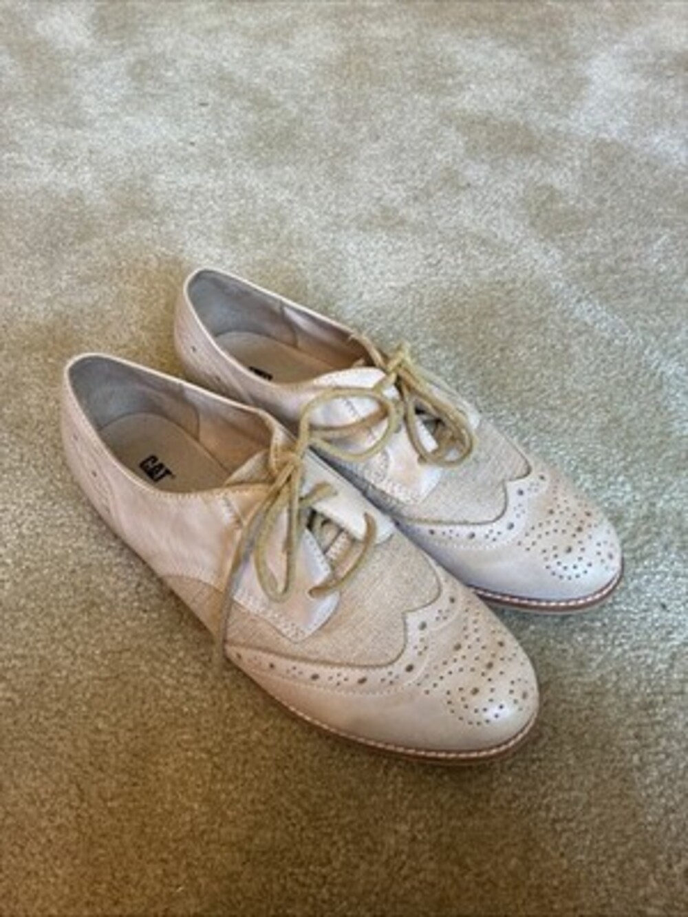 Cat Caterpillar Est Size 7 Tan Gold Leather Reegan Crisp BH Wingtip Oxford Shoes